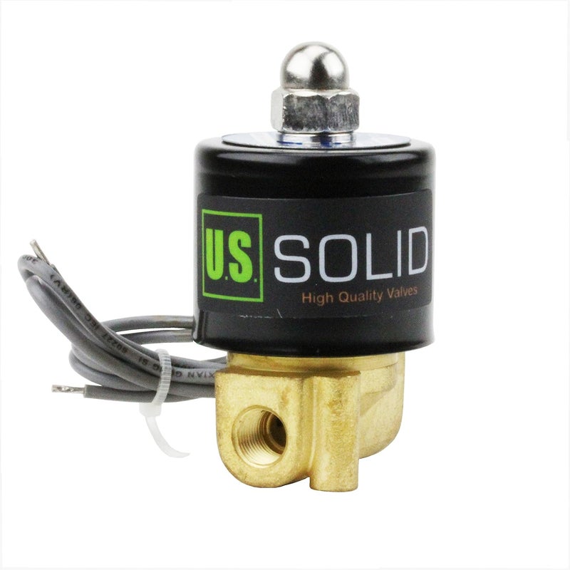 U.S. Solid 1/8" Brass Electric Solenoid Valve 24V DC Normally Closed VITON - Image 1